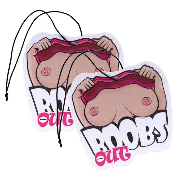2er Set Tuning Lufterfrischer Duftbaum fürs Auto Air Freshener Design Duft Anhänger (2x Boobs Out)