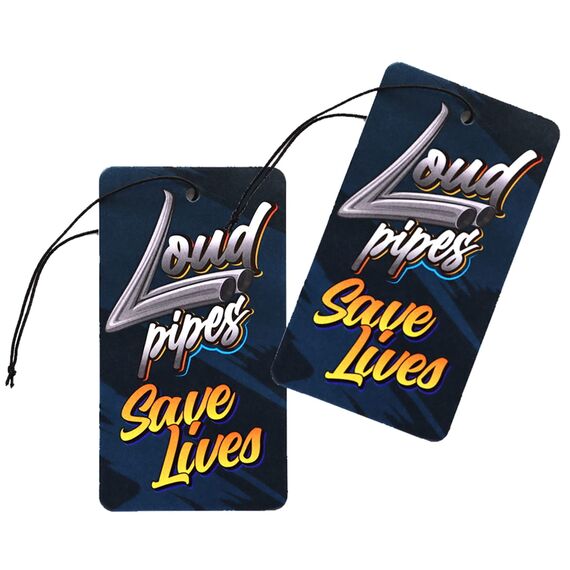 2er Set Tuning Lufterfrischer Duftbaum fürs Auto Air Freshener Design Duft Anhänger (2x Loud Pipes Save Lives)