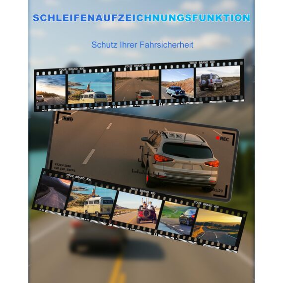 Carplay Display, 10.26" Apple Carplay, Android Auto Display mit 1080P HD Rückfahrkamera & Frontkamera, GPS-Navigation, Premium-Sound, Sprachsteuerung, Zigarettenanzünder mit Zwei Anschlüssen, FM, AUX