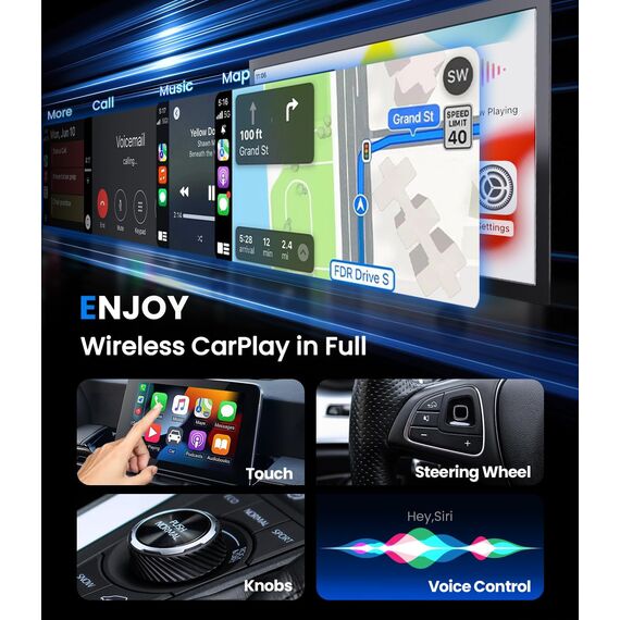 MZU CarPlay Wireless Adapter für iPhone – Upgrade auf kabelloses CarPlay, Plug & Play, USB/Type-C, Mini & Stabiler Wireless Car Play Adapter kompatibel mit Apple iOS 10+ & Wired CarPlay Autos ab 2016