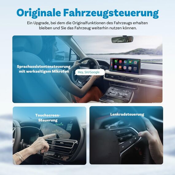 2025 Neueste OTTOCAST Mini, Wireless Carplay Adapter für iPhone, Android Auto Adapter Konvertieren Sie Kabelgebundenen zu Kabellosen Carplay, Kompatibel mit Autos nach 2016 mit Wired CarPlay und AA