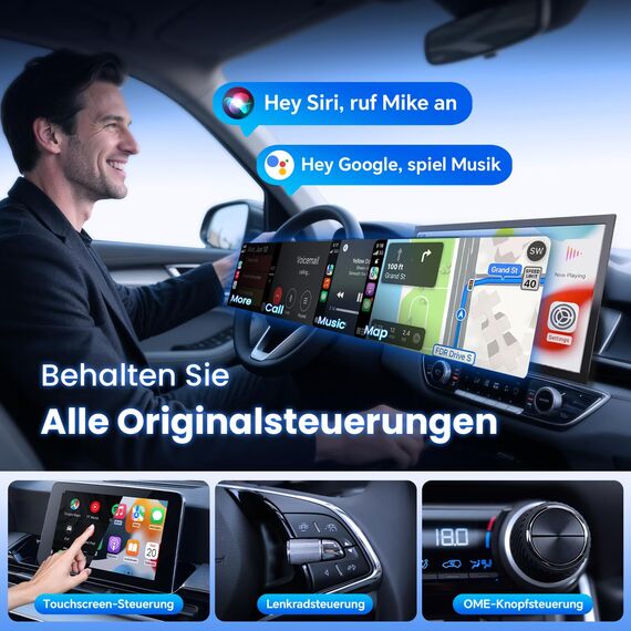 Jumpeak 2-in-1 CarPlay & Android Auto Wireless Adapter-Upgrade von Wired auf Wireless, Plug und Play, Mini & Stabil, kompatibel mit Autos mit Wired CarPlay/Android Auto & iPhone iOS 10+ / Android 11+