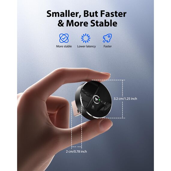 dralud 2025 Wireless CarPlay Adapter for iPhone, Converts Factory Wired to Wireless CarPlay Dongle for Cars from 2016 and iOS 10+, Plug and Play, No Latency