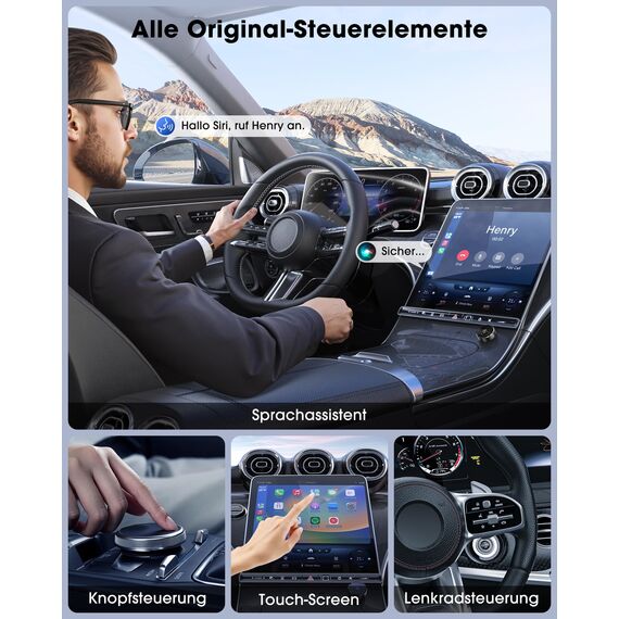 dralud 2025 Wireless CarPlay Adapter for iPhone, Converts Factory Wired to Wireless CarPlay Dongle for Cars from 2016 and iOS 10+, Plug and Play, No Latency