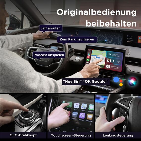 MSXTTLY CarPlay Wireless Adapter, Android Auto Adapter U2AC-01, Wandelt Ihr Wired in Wireless mit Car Play/AndroidAuto um, Kompatibel mit iPhone 17 16-5 Pro MAX und Android 11+, USB-C/A Schwarz
