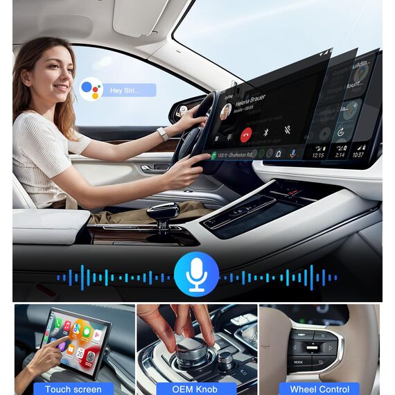 AIZEO Wireless CarPlay Adapter, Superschnelle Upgrade von Wired auf Wireless, Plug und Play, Mini & Stabiler, kompatibel mit iPhone iOS 10+ & Autos mit Wired CarPlay, Black