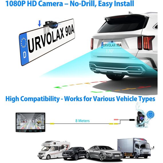 URVOLAX Android 13 Autoradio mit Bildschirm, 10.1 Zoll Wireless CarPlay Apple Android Auto Navi DAB+ 1 Din Radio Bluetooth Car Play Touch Display Monitor 8 Core 32G WiFi 4G GPS Rückfahrkamera