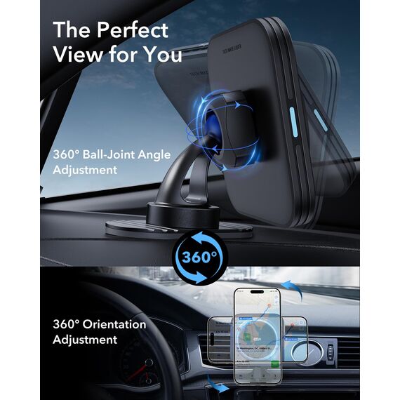 ESR 15W für Magsafe Autohalterung mit Ladefunktion, Handyhalterung Auto Ladegerät, Magnet Handyhalterung Auto mit Ladefunktion für iPhone Air/17/17e/16/15/14/13/12, Galaxy S26/S25, Schnellladung
