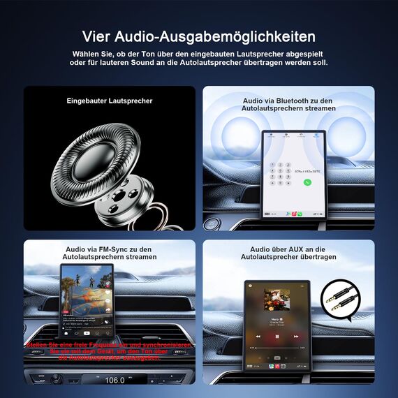 Avylet 8'' Tragbares Carplay Display für Apple CarPlay & Android Auto, 1440x900 Touch Bildschirm, Magnetische Halterung, OTA-Updates, 1080P Rückfahrkamera, Bluetooth, Sprachsteuerung, GPS-Navigation
