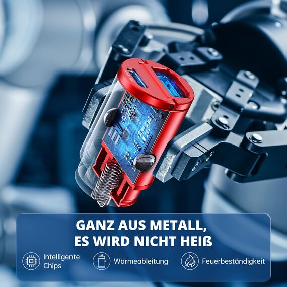 SYNCWIRE 90W Zigarettenanzünder USB C & USB Auto Adapter [PD 45W & QC 45W] Super Mini Ganzmetall KFZ Ladegerät USBC Schnellladung Kompatibel mit iPhone 15 14 13 12 Pro Max, Google Pixel 7/6, Samsung