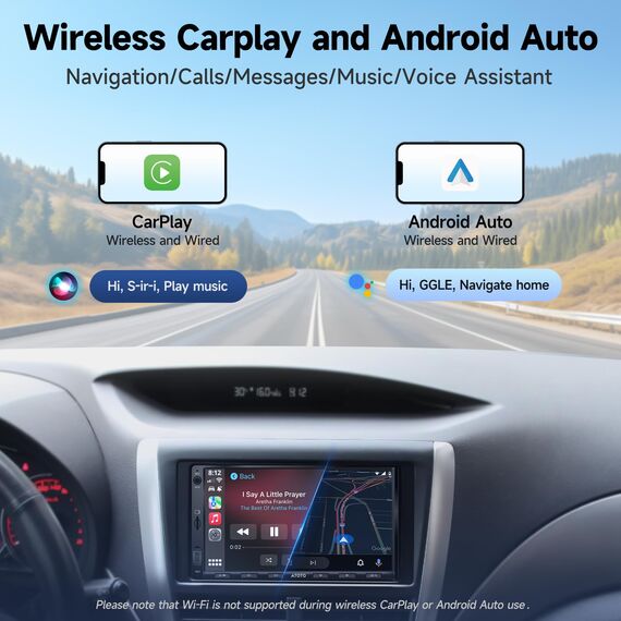 ATOTOZONE A5L Android Doppel Din Radio, Autoradio mit Navi 7 Zoll Digital Media-Receiver, Wireless CarPlay & Android Auto, WiFi/Bluetooth/USB Tethering, 2G+32G, MirrorLink, DSP/FM/AM/RDS/SWC, GPS Navi