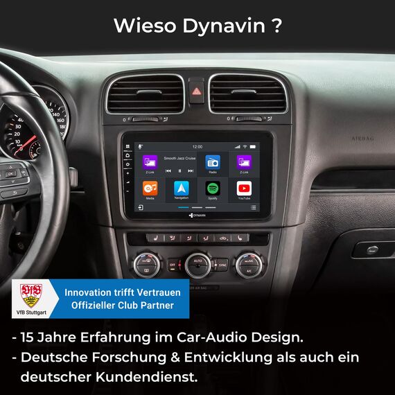 DYNAVIN Android Autoradio Navi Ersatz für VW Passat Golf Polo Tiguan, 8 Zoll Radio mit DAB+; Kompatibel mit Wireless Carplay und Android Auto: D8-V8 Flex