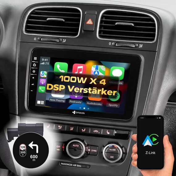 DYNAVIN Android Autoradio Navi für VW Passat Golf Polo Tiguan Skoda, 8 Zoll Radio mit Wireless Carplay und Android Auto | Head-up Display | Inkl. DAB+: D9-V8.1 Premium Flex