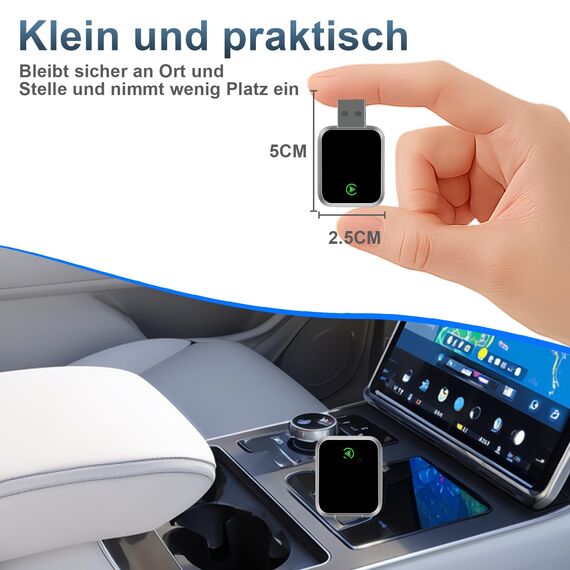 CarPlay Wireless 2 in 1 SOARFLY Adapter - Android Auto, Konvertiert Kabel in Kabellos Plug Play USB C/A, 5,8 GHz WiFi Bluetooth 5.3, kompatibel iOS 10+ Android 11+ (2025) (K7)