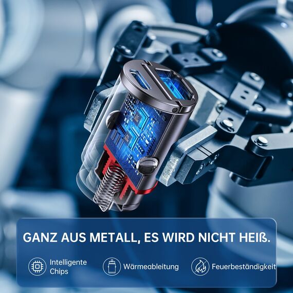 Syncwire 60W Zigarettenanzünder USB C & USB Auto Adapter [PD 3.0 & QC 3.0] Super Mini Ganzmetall KFZ Ladegerät USBC Kompatibel mit iPhone, Samsung, Huawei, Xiaomi, Google Pixel - Schwarz