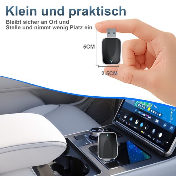 CarPlay Wireless 2 in 1 SOARFLY Adapter - Android Auto, Konvertiert Kabel in Kabellos Plug Play USB C/A, 5,8 GHz WiFi Bluetooth 5.3, kompatibel iOS 10+ Android 11+ (2025) (K5)