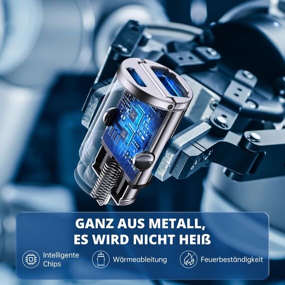 SYNCWIRE 90W Zigarettenanzünder USB C & USB Auto Adapter [PD 45W & QC 45W] Super Mini Ganzmetall KFZ Ladegerät USBC Schnellladung Kompatibel mit iPhone 17 16 15 14 13 Pro Max, Google Pixel, Samsung