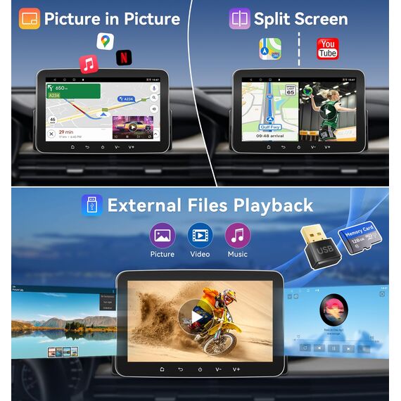 PORMIDO Autoradio mit Bildschirm DAB+, 7 Zoll 1 Din Android 13 Apple CarPlay Android Auto Touch Screen Display, Wireless Car Play Radio mit Bluetooth WiFi Navi MirrorLink FM RDS GPS SWC USB EQ