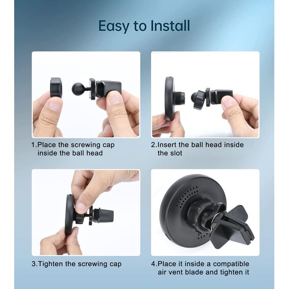 Gloplum Kompatibel 15W Ladegerät Magsafe Autohalterung, Kabelloses Magnet Auto Handyhalter,Wireless Car Charger KfZ Ladestation Handyhalterung für Phone 13/13 Pro/13 mini/13 Pro/12/12 Pro
