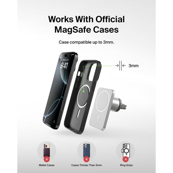 Belkin PRO Kfz-Halterung mit MagSafe für iPhone 13 Serie (magnetische Autokupplung für alle iPhone 13-Modelle)