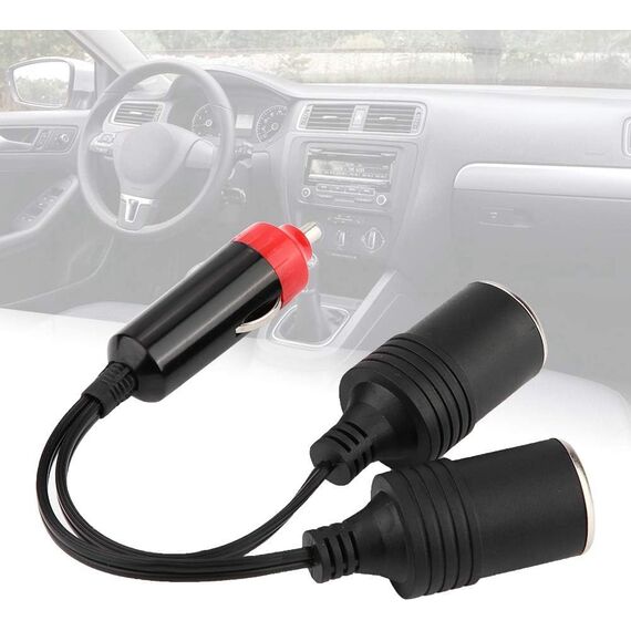 GTIWUNG KFZ Doppelsteckdose, Zigaretten Stecker Verteiler mit Staubschutzhülle,1 bis 2 KFZ Auto Zigarettenanzünder Stecker, 2-Wege Auto Adapter Splitter, Verlängerungskabel Zigarettenanzünder