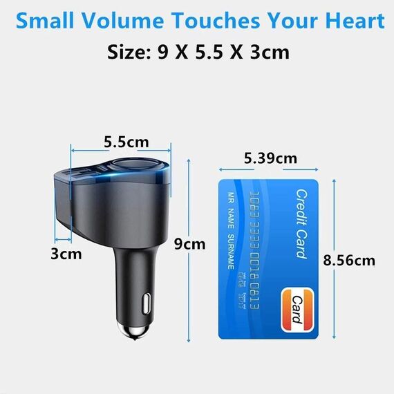 4 in 1 Auto Ladegerät PD 3.0 Zigarettenanzünder USB Verteiler 12V KFZ Ladegerät 36W 7A Schnellladung Mini USB Adapter Steckdose für iPhone 12 11 8 SE2 Samsung Galaxy Note9 S10 S9 S8 A5