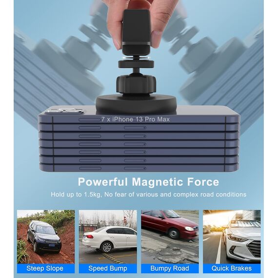Gloplum Kompatibel 15W Ladegerät Magsafe Autohalterung, Kabelloses Magnet Auto Handyhalter,Wireless Car Charger KfZ Ladestation Handyhalterung für Phone 13/13 Pro/13 mini/13 Pro/12/12 Pro