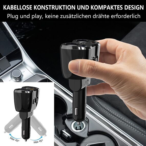 PD 3.0 Zigarettenanzünder Adapter 150W Kfz 12V Verteiler USB C Auto Ladegerät 2 Mehrfach Steckdose Netzteil DC 24V Stecker Splitter mit Schalter 3 USB Anschlüsse für Sitzheizung Handy GPS DashCam Navi