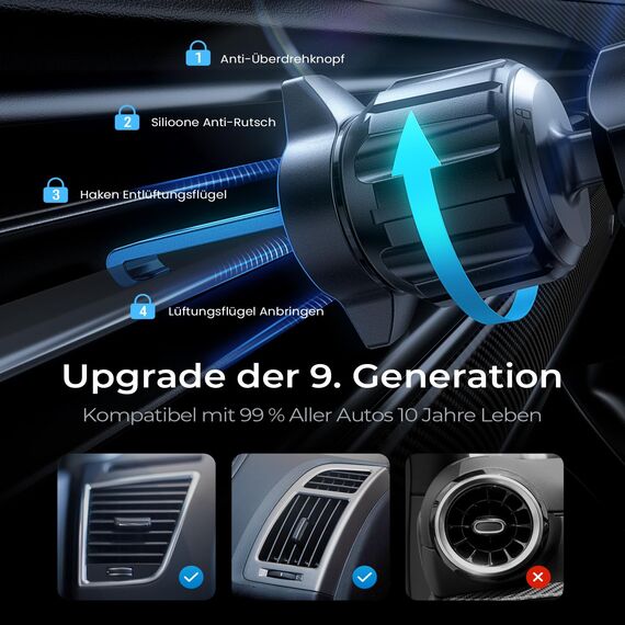 LISEN für Magsafe Autohalterung 15W Handyhalterung Auto mit Ladefunktion Handy Halterung Auto Magsafe Ladegerät Kfz- Handyhalterung Magnet Wireless Charger Auto Zubehör für iPhone 17/16/15/14/13/12