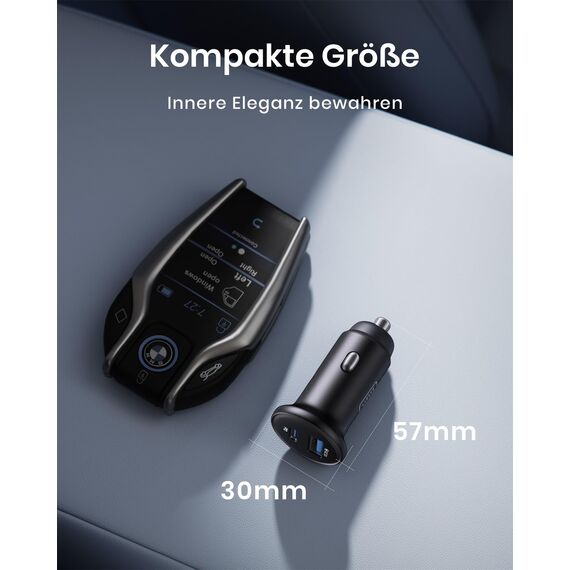 INIU 66W Zigarettenanzünder USB C, 12V USB Adapter Auto [36W PD & 30W QC3.0] Kfz Ladegerät, Super Schnellladung Handy Car Charger Verteiler Steckdose für iPhone 16 15 14 13 iPad Samsung Galaxy S24 S23