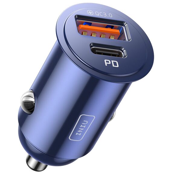 INIU Zigarettenanzünder, 12V USB C Adapter 60W Auto PD & QC 3.0 Kfz Ladegerät, Auto Ladegerät Adapter USB Zigarettenanzünder Verteiler Steckdose mit iPhone 16 15 14 13 Pro Max iPad Samsung S24, Blau