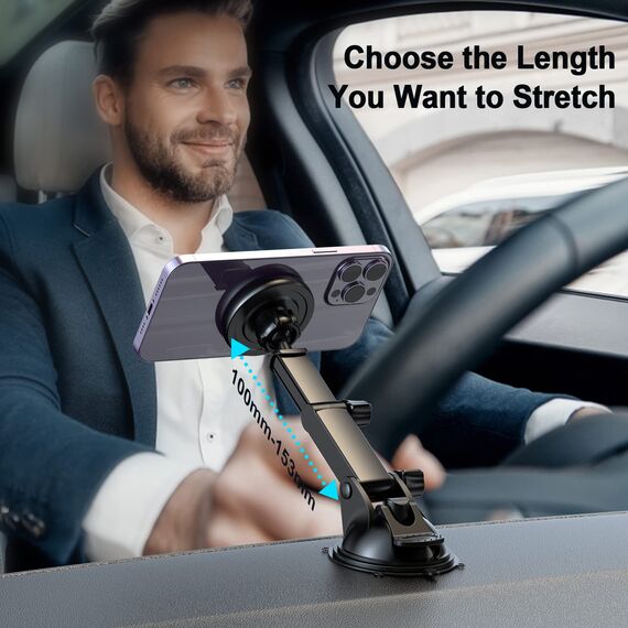 MAGJIEYX für MagSafe Autohalterung mit Ladefunktion, 15W Magnetische Handyhalterung Auto N55 Starker Magnet & 360° Drehbar Schnelles Kabelloses Laden für iPhone 17 16 15 14 13 12 Dash/Vent/Windshield