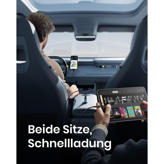 INIU 66W Zigarettenanzünder USB C, 12V USB Adapter Auto [36W PD & 30W QC3.0] Kfz Ladegerät, Super Schnellladung Handy Car Charger Verteiler Steckdose für iPhone 16 15 14 13 iPad Samsung Galaxy S24 S23