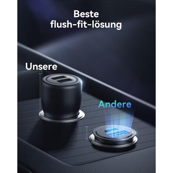 INIU Zigarettenanzünder, 12V USB C Adapter 60W Auto PD & QC 3.0 Kfz Ladegerät, Auto Ladegerät Adapter USB Zigarettenanzünder Verteiler Steckdose mit iPhone 16 15 14 13 Pro Max iPad Samsung S24 S23