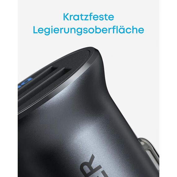 Anker 24W Car Charger Ladegerät, Mini Autoladegerät, 4.8A Duales USB Mit Blauem LED-Licht, Kompatibel Mit iPhone15/14/13, iPad Pro/Air 2/Mini, Galaxy und Mehr