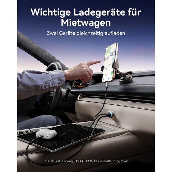 INIU Zigarettenanzünder, 12V USB C Adapter 60W Auto PD & QC 3.0 Kfz Ladegerät, Auto Ladegerät Adapter USB Zigarettenanzünder Verteiler Steckdose mit iPhone 16 15 14 13 Pro Max iPad Samsung S24, Blau