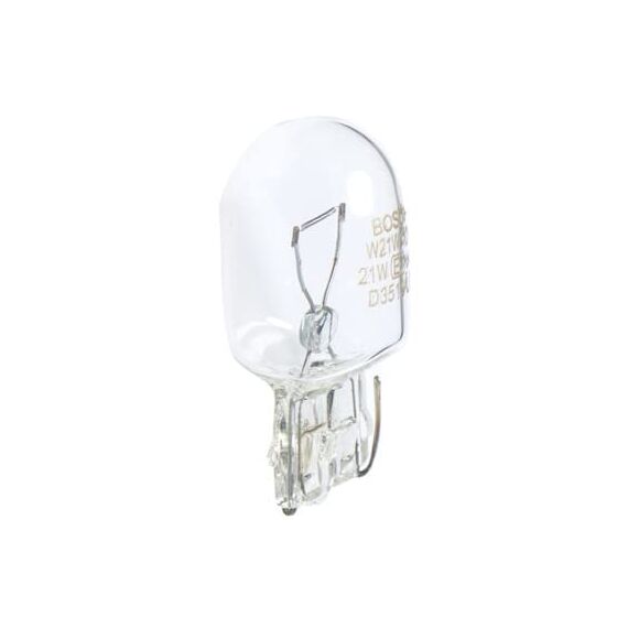 Bosch W21W Pure Light Halogen-Glühlampe für Auto-Scheinwerfer, 12 V 21 W, in Originalqualität - Lampensockel Typ W3x16d - 2er-Pack Ersatz-Scheinwerferlampen