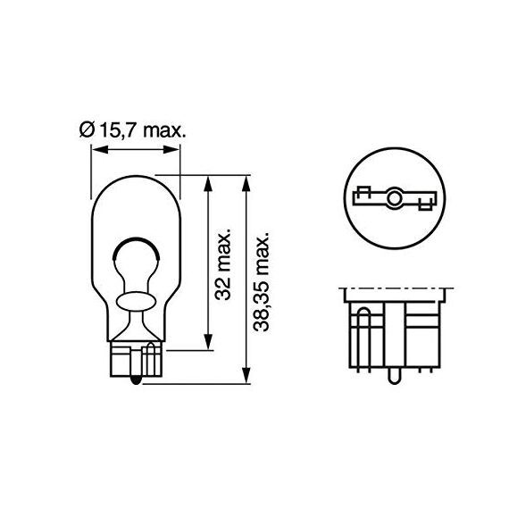 Bosch W16W Pure Light Halogen-Glühlampe für Auto-Scheinwerfer, 12 V 16 W, in Originalqualität - Lampensockel Typ W2,1x9,5d - 2er-Pack Ersatz-Scheinwerferlampen
