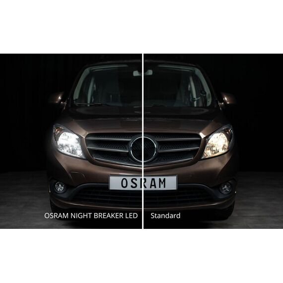 Osram NIGHT BREAKER LED SMART H4; bis zu 330% mehr Helligkeit; 6000K, 12V, LED-Fern- und Abblendlicht mit Straßenzulassung, white