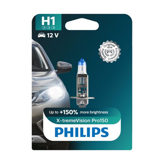 Philips Automotive Lighting X-tremeVision Pro150 H1 Scheinwerferlampe +150%, Einzelblister