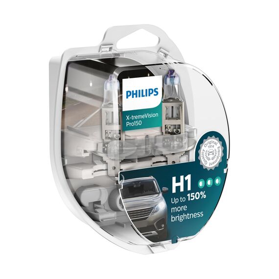 Philips X-tremeVision Pro150 H1 Scheinwerferlampe +150%, Doppelset, 565628, Twin box