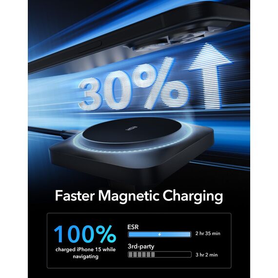 ESR für MagSafe Autohalterung Ladegerät mit CryoBoost, Handykühlung, Armaturenbrett/Lüftung Magnet Ladegerät, Handyhalterung Auto für iPhone Air/17/17e/16/15/14/13/12, Galaxy S25/S26, Schnellladen