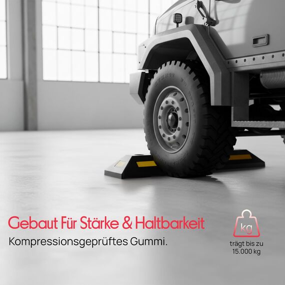 Pyle Einparkhilfe Auto - Anfahrschutz aus Hartgummi, Auto Stopper mit Reflektionsstreifen für die Garage, Robuster Stopper bis zu 15t