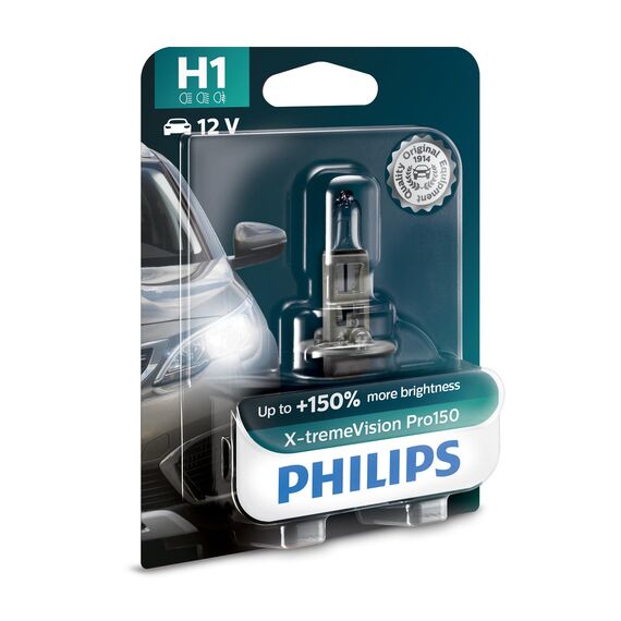 Philips Automotive Lighting X-tremeVision Pro150 H1 Scheinwerferlampe +150%, Einzelblister