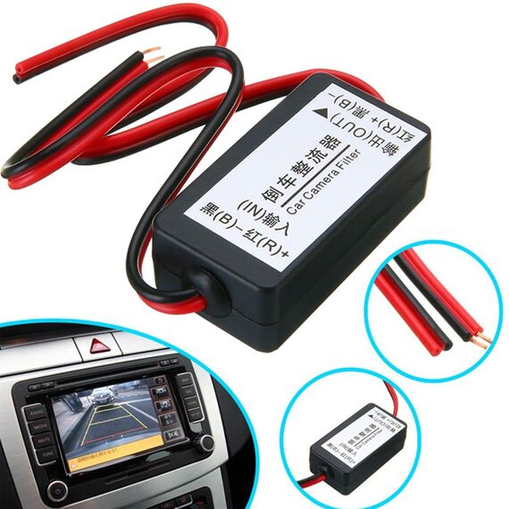 MICMXMO Auto Rückfahrkamera Filter, Signalfilter 12 V DC Leistungsrelais Kondensator Rückfahrkamera Filter Gleichrichter für Auto Reverse Rückfahrkamera