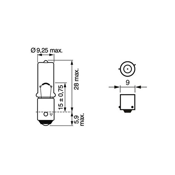 Bosch H6W Pure Light Halogen-Glühlampe für Auto-Scheinwerfer, 12 V 6 W, in Originalqualität - Lampensockel Typ BAX9s - 2er-Pack Ersatz-Scheinwerferlampen, Gelb, gelb