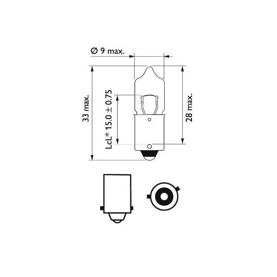 Philips 12036B2 Vision H6W Signallampe, 2er Blister, 13.50x9.50x13.50