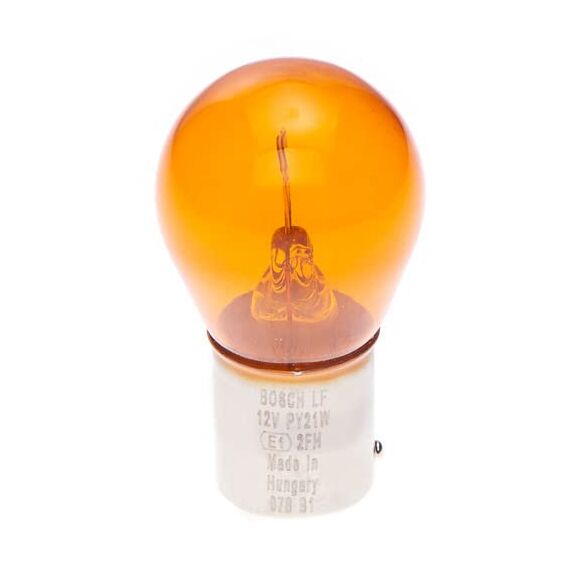 Bosch PY21W Pure Light Halogen-Glühlampe für Auto-Scheinwerfer, 12 V 21 W, in Originalqualität - Lampensockel Typ BAU15s - 2er-Pack Ersatz-Scheinwerferlampen