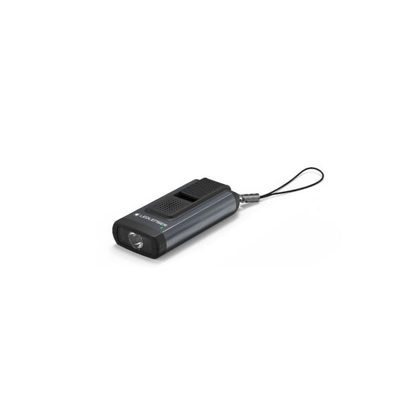 Ledlenser K6R Safety, kompakte Schlüsselbundleuchte, 400 Lumen, wiederaufladbar, mit USB-A-Schnittstelle, mit Schrillalarm-Funktion (Grau)