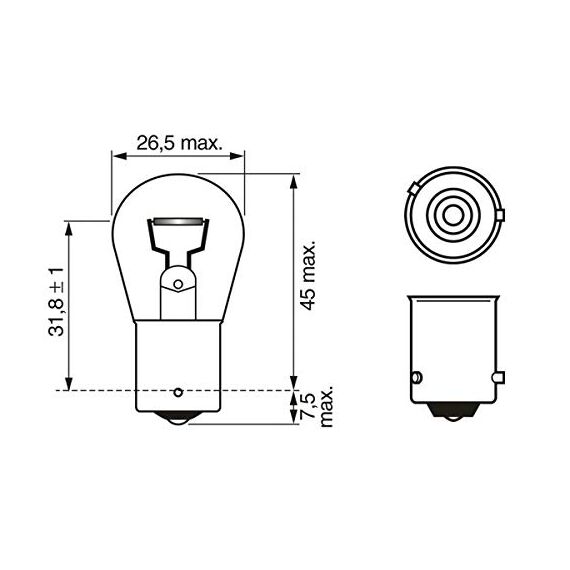 Bosch PY21W Pure Light Halogen-Glühlampe für Auto-Scheinwerfer, 12 V 21 W, in Originalqualität - Lampensockel Typ BAU15s - 2er-Pack Ersatz-Scheinwerferlampen